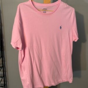 Polo by Ralph Lauren Pink Tee with Blue Text